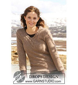 Trui met 3/4 mouw gemaakt van Drops Alpaca