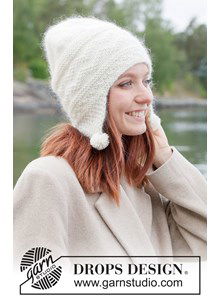 Gebreide muts met oorflappen in mohair &amp; alpacawol