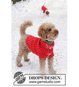 Kersttrui hond gemaakt van Drops Karisma