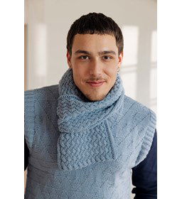 Sjaal in fantasiepatroon gemaakt van Lang Yarns Cashmere Premium