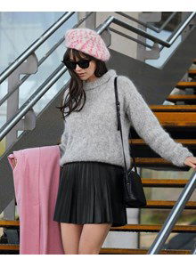 Damestrui met dubbele halsboord