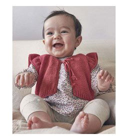 Babyveste met gerinmpeld kort mouwtje