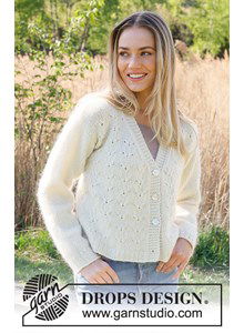 Damesvest met reliëfpatroon en V-hals