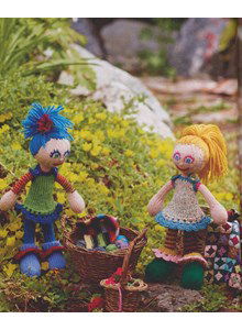 Meisjespoppen in hippiestijl