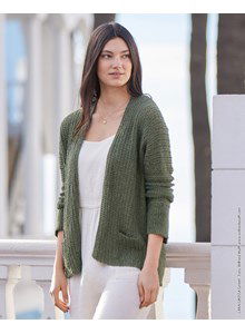 Damesvest in één stuk gebreid