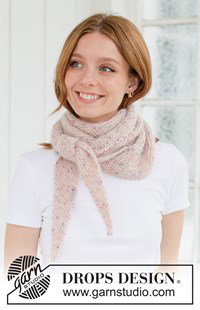 Diagonaal gebreide sjaal in merino en mohair