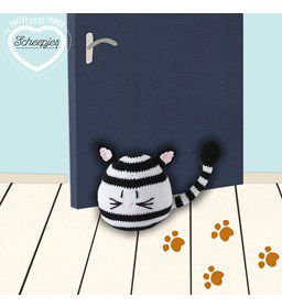 Kitty cat deurstop gemaakt van Scheepjes Chunky Monkey