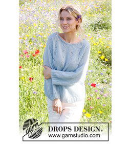 Damestrui Blue Butterfly gemaakt van Drops Brushed Alpaca Silk