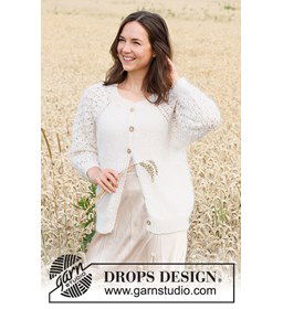 Vest met kantpatroon gemaakt van Drops Alpaca