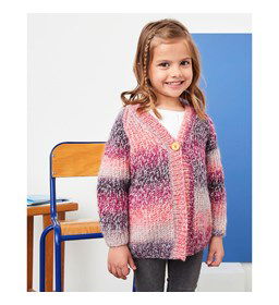 Kindervest met knoopsluiting gemaakt van Phildar Phil Mikado