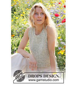 Damestopje met ronde hals gemaakt van Drops Safran