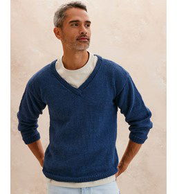 Herentrui met V-hals gemaakt van Breinaalden