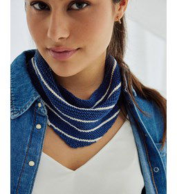 Halswarmer in ribbelsteek gemaakt van Phildar Phil Coton 3