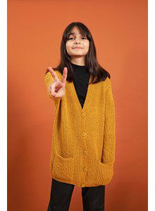 Lang meisjesvest Wilma met zakken