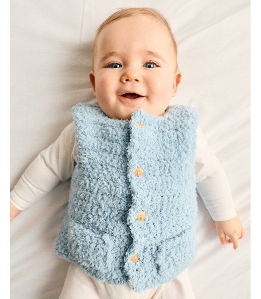 Haakpatroon mouwloos babyvestje Louison