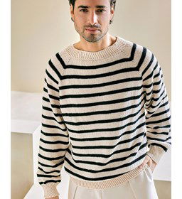 Herentrui in marine styl gemaakt van Phildar Phil Coton 3