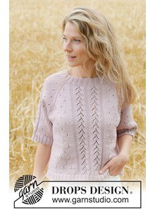 zomertop met raglan mouwen en kantpatroon