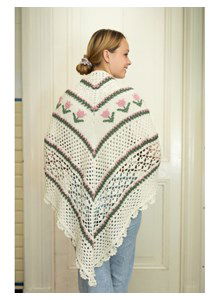 Poncho met tulpenpatroon