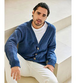 Herenvest met zakken gemaakt van Phildar Phil Cabotine