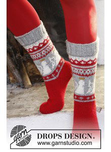 Gebreide sokken met engeltjes