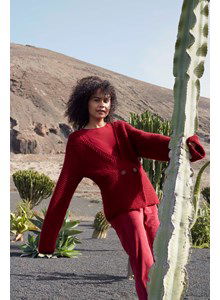 Damesvest Flaming Hue in ribbelsteek