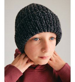 Kindermuts met dubbele rand gemaakt van Phildar Phil Partner 3,5