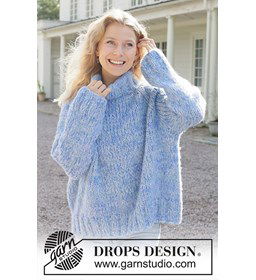 Azure Bliss Sweater gemaakt van Drops Brushed Alpaca Silk