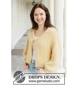 Lemon Fizz Cardigan gemaakt van Drops Melody