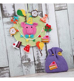 Gehaakte Verjaardag Aftelkalender gemaakt van Lijm gips klei