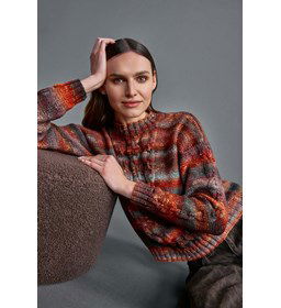 Damestrui met kettingvormig kabelpatroon gemaakt van Lang Yarns Magnolia