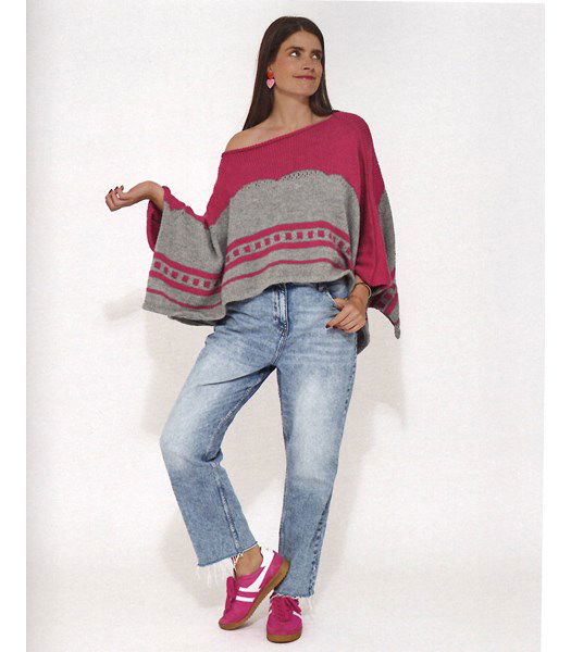 Breipatroon Rechte wijde poncho