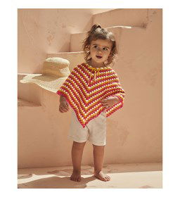 Kinderponcho gemaakt van Phildar Phil Perle 5