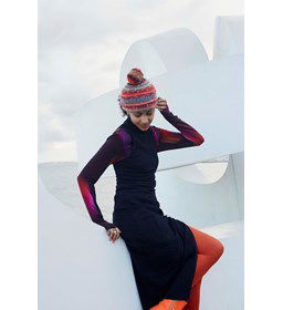 Gestreepte muts met pompon