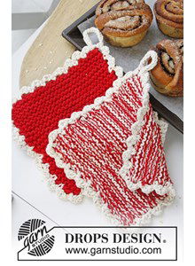 Gebreide pannenlappen voor Kerst