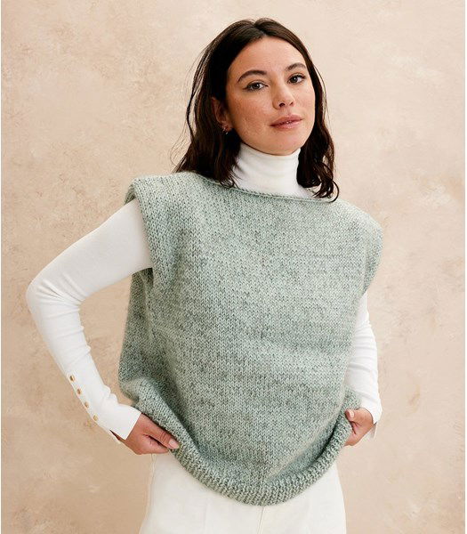 Breipatroon Damesspencer met rechte hals