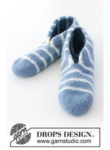 Gebreide herensloffen om te vilten met dikke wol