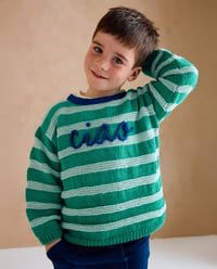Breipatroon Gestreepte kindertrui met tekst