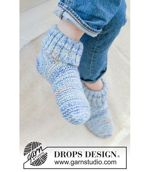 Breipatroon Heren sloffen breien met domino vierkanten in wol