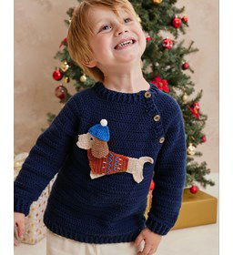Kindertrui Arsene met teckel gemaakt van knopen