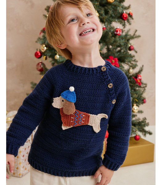 Haakpatroon Kindertrui Arsene met teckel