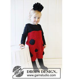 Lieveheersbeestje broek gemaakt van Drops Snow - Eskimo