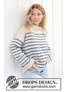 Wijde heuplange trui met stepen