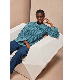 Damestrui met mozaiekpatroon Tidal Stories gemaakt van rondbreinaald nr 6