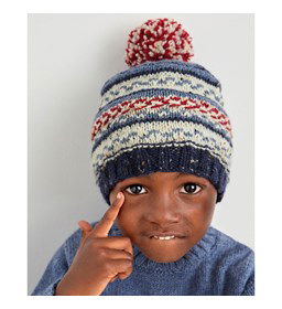 Kindermuts in Noors patroon gemaakt van Phildar Phil Randonnees