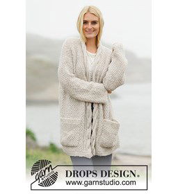 Damesvest gemaakt van Drops Brushed Alpaca Silk