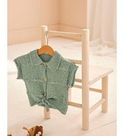 Kindervest met kraagje gemaakt van Phildar Phil Artisane