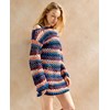 kort gestreept jurkje met lange mouwen gemaakt van Haaknaalden