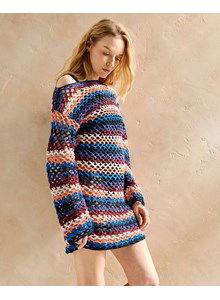 kort gestreept jurkje met lange mouwen