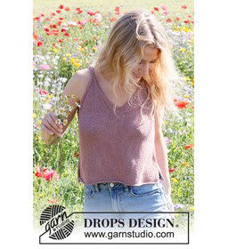 Damestop met smalle schouderbandjes. gemaakt van Drops Belle