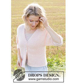 Pale Blossom damesvest gemaakt van Drops Alpaca